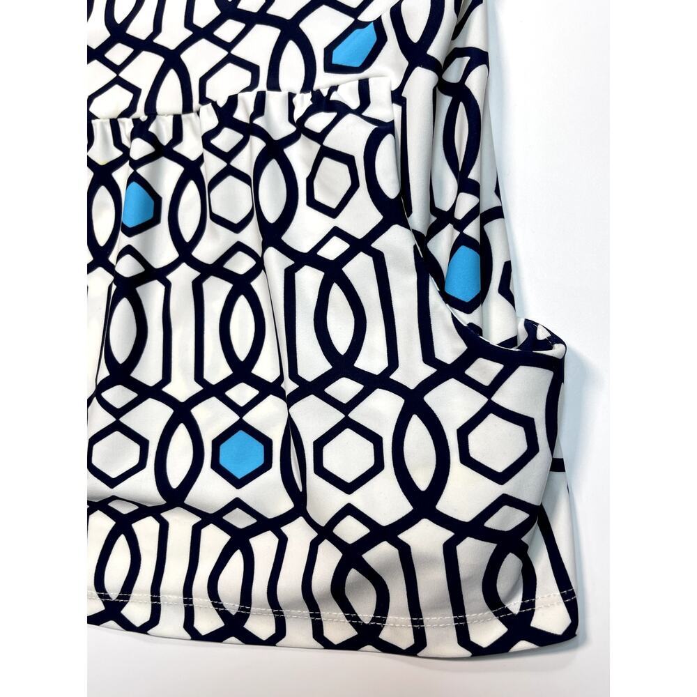 Jude Connally Sz S Graphic Print Peplum Top Stretch Career Casual Preppy Classic - Picture 6 of 9